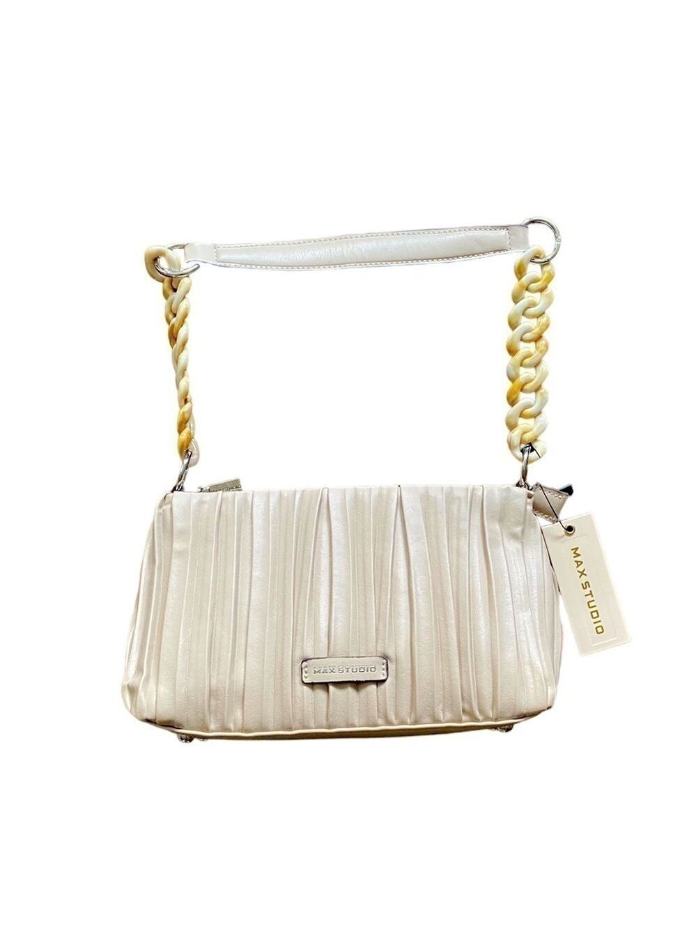 MAX Studio Oat Milk Handbag with Chain Strap NWT